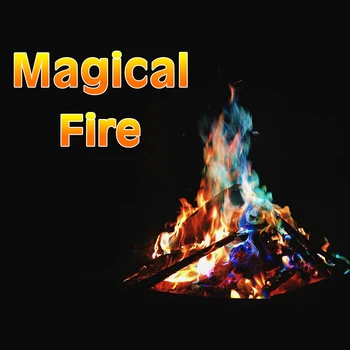 300g Mystiske Brand Farvet Flamme For Bål, Lejrbål Party Udendørs Fest Pejs Pulver Magiske Tricks Pyrotekniske artikler Legetøj