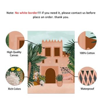 Marokkanske Arch Døren Rejser Sommer Plakat Landskab Lærred Maleri Væg Kunst Udskriver Billeder til stuen Galleri Home Decor