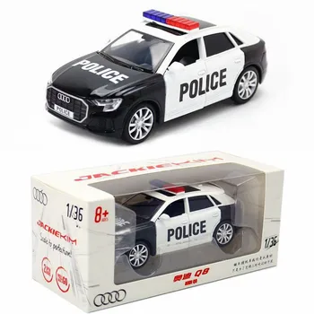 JACKIEKIM Trykstøbt Metal Model/1:36 Skala/Audi Q8 SUV-Sport Politi/Trække sig Tilbage Toy Bil/Pædagogisk Samling/Gift/Med Box