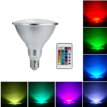E27 RGB-Dæmpbar Spotlight 16 farveskift med Fjernbetjening til Hjemmet, Fest Dekoration Vandtæt Udendørs Indendørs Projektør