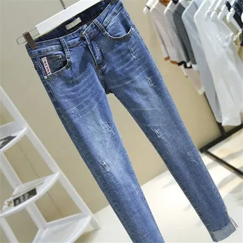 Street mode plus størrelse 5XL jeans kvinder Mødre er Grundlæggende skinny jeans, casual push up denim bukser kvinder slank talje blyant bukser 5xl
