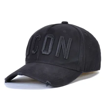 Nyt Design DSQICOND2 Engros Bomuld Baseball Caps med Logo IKON DSQ Breve Høje Kvalitet Cap Mænd Kvinder Hat Sort Hætte Far Hatte