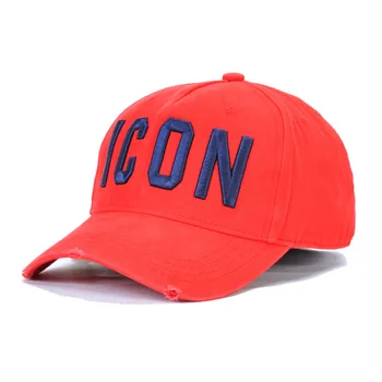 Nyt Design DSQICOND2 Engros Bomuld Baseball Caps med Logo IKON DSQ Breve Høje Kvalitet Cap Mænd Kvinder Hat Sort Hætte Far Hatte
