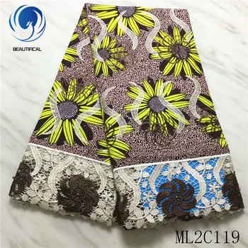BEAUTIFICAL afrikanske voks lace fabrics voks udskriver stof, med perler Mode broderi voks lace lace stof 6yards ML2C119