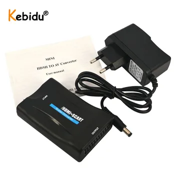 Kebidu 1080P HDMI-kompatibel til SCART Video Audio Fornemme Converter For til Smartphone, HD-TV og DVD til HDTV-Sky-Box STB