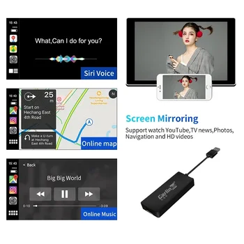 Carlinkit USB-Kablet Smart Auto Carplay Dongle til Android, Bil Navigation for Apple Carplay Modul Smart Telefon Carplay Adapter