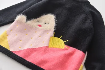 Nye Ankomst Sweater Girl Fashion Baby Piger Cardigan Sweater med Lange Ærmer Børn Cardigans Søde Børn Tøj 3-7 År