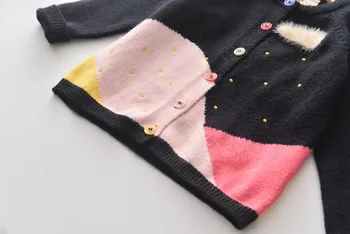 Nye Ankomst Sweater Girl Fashion Baby Piger Cardigan Sweater med Lange Ærmer Børn Cardigans Søde Børn Tøj 3-7 År