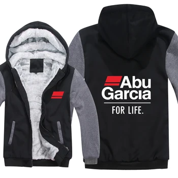 Vinteren Abu Garcia Hættetrøjer Varm Mænd Mode Uld Liner Jakke Abu Garcia Sweatshirts Fisher Mænd Frakke