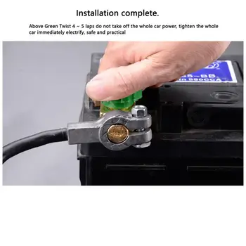Batteri Master Afbryde Skifte Batteri Terminal Link Skifte Isolator med Grønne Knop 12V eller 24V Bil, Lastbil, Båd Køretøjer