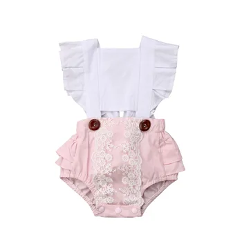 Baby pige tøj Søde Baby Buksetrold Piger Splejse Jumpsuit Heldragt, Udstyr, Tøj 3-24M lille bomuld 2019