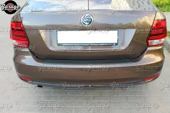 Vagt på bageste kofanger tilfældet for Volkswagen Polo Sedan-2019 ABS plast tilbehør beskyttende plade bunden bil styling