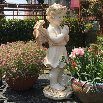 Offentlig Harpiks Angel Girl Statue Ornamenter Indre Gårdhave Figurer Dekoration Villa Park Landskab Skulptur Indretning Håndværk