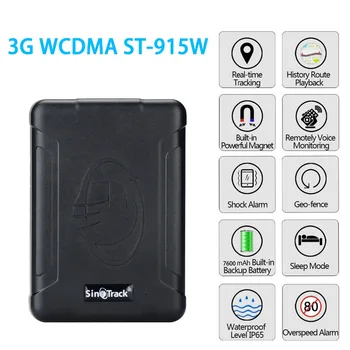 3G-WCDMA Vandtæt GPS Tracker ST-915W Køretøj Locator Magnet 3G GPS Lang Standby 100 Dage 7600mAh realtid Position Tracking