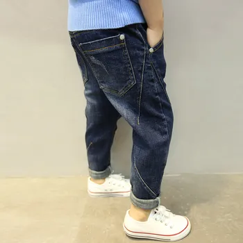 Varme Drenge Jeans Vinter Tyk Jean Teenager Drenge Blå Pantalon Casual Bukser brudt hul Bukser Denim Bukser Til Toddler Dreng Børn