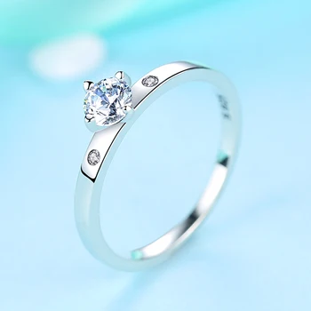 ELESHE Ren 925 Sterling Sølv Ring AAA Cubic Zirconia 2020 Foreslå Ægteskab Engagement vielsesringe for Kvinder Fine Smykker