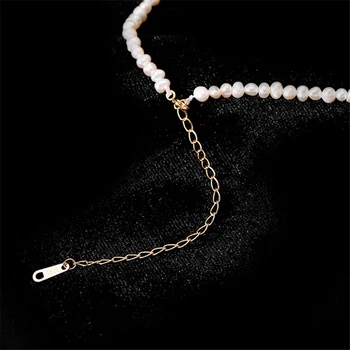 925 Sølv Halskæde Naturlige Ferskvands Perler Smykker Minimalisme Vedhæng Chocker Kolye Vintage Collier Bijoux Collares