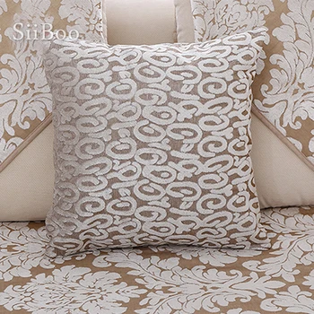Europa style beige blomster jacquard terry klud sofa dække plys slipcovers til vinter canape capa para sofa SP3642 GRATIS FRAGT