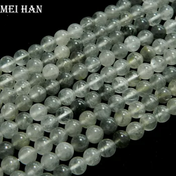 Engros (2 tråde/sæt) 8mm naturligt overskyet kvarts glatte runde løse perler til smykker at gøre diy design armbånd halskæde