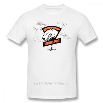 Virtus Pro T-Shirt, Virtus Pro Underskrevet Spillere T-Shirt, Bomuld Mænd T-Shirt I Overstørrelse Casual Sjove Print Tshirt