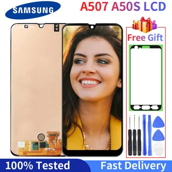 Super AMOLED LCD-For Samsung Galaxy A50S A507 LCD-Display, SM-A507FN/DS A50FF/DS Touch Screen Digitizer Assembly Med Gave