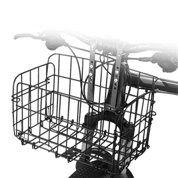 Holdbar sort Metal cykelkurv cykelkurv til Elektriske ScooterFront Kurv Vegetabilsk Kurv cykling Tilbehør