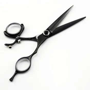 Eksklusive professionelle japan 440c 6 tommer sort Flue Rotere hår skære saks frisør-makas udtynding saks frisør sakse