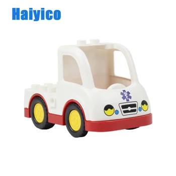 Køretøj Model Uddannelse Stor Byggesten Tilbehør Kompatible Med Duplo Bil, Fly Politifolk Transport Barn Legetøj