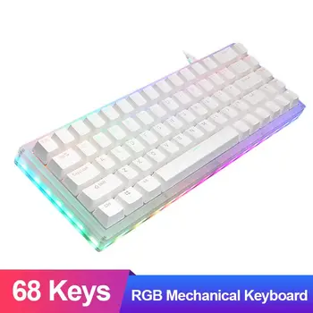 Opgradering 68 Nøgler RGB Gaming Mekanisk Tastatur TYPE-C USB3.1 Kablede Tasterne RGB-Baggrundsbelyst NKRO Mekaniske Tastaturer Til Kontor Spil