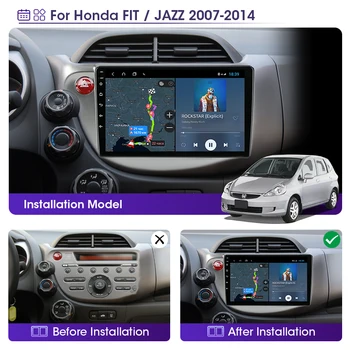 JMCQ 2Din 2G+32G Android 10 4G+WiFi DSP CarPlay Bil Radio Mms Video-Afspiller Til HONDA FIT JAZZ 2007-Navigation GPS