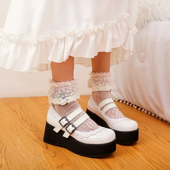 Lolita sko kvinder japansk sød hvid rød black cosplay sko kawaii lolita sko kvinder sneakers søde sko zapatilla mujer