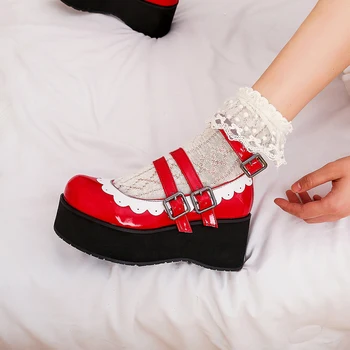 Lolita sko kvinder japansk sød hvid rød black cosplay sko kawaii lolita sko kvinder sneakers søde sko zapatilla mujer