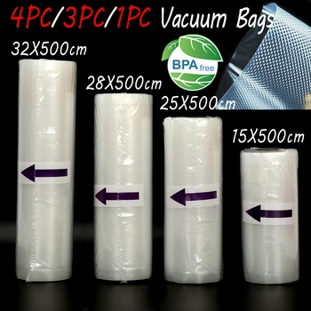 Vakuum Poser for Fødevarer Vakuum Sealer Maden Frisk Længere Holde 15+25+28+32cm*500cm Ruller/Masse Poser til Vacuum Pakker