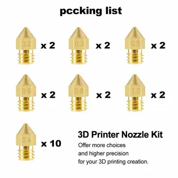Aokin 3D-Printer Dyser MK8 Ekstruder Dyse Ekstruder Print Hoved 1.75 mm For 3D-Printer Anet A8 Makerbot MK8 Creality CR-10 Ender 3