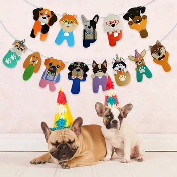 Fowecelt 2021 Hund Fest Dekoration Forsyninger Tillykke Med Fødselsdagen Bannere Folie Balloner Pet Fødselsdag Tema Part Indretning Anniversaire