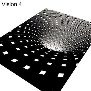 Visuel Illusion Tæppe 3D Tæppe i Sorte og Hvide Tæpper Geometriske Kunst Tæppe til Stue, Soveværelse Hick Og Blødt Tæppe Alfombras