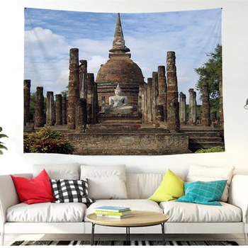 Indisk Tæppe Buddha-Statue, Meditation Og Chakra-Tapetet Væggen Hænger Mandala Gobeliner Væggen Klud Psykedelisk Yoga Tæppe Boho