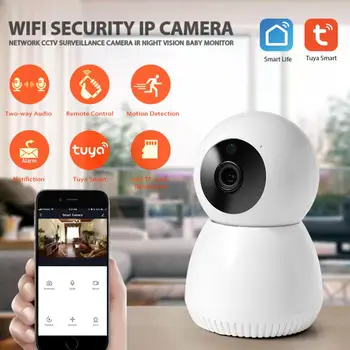 2020 Tuya Wireless Wifi IP-Kamera-bevægelse Detektion Auto HD-Kamera IR Night Vision 360° Synlige Home Security Intelligent liv Kamera