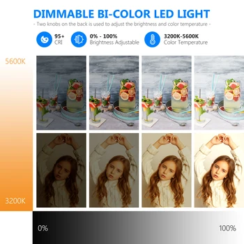 Neewer LED Video Lys, Indbygget, Genopladeligt Batteri, CRI 95+ Dæmpbar Kamera Lys,Belysning til Baby Fotografering/YouTube-Video