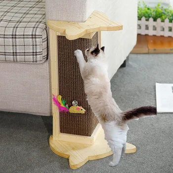 RFWCAK Væggen Hjørnet Katten Skraber yrelsen Pet Kløer Sig at Beskytte Møbler i Massivt Træ Kolonne kradsetræ Cat Toy Uddannelse
