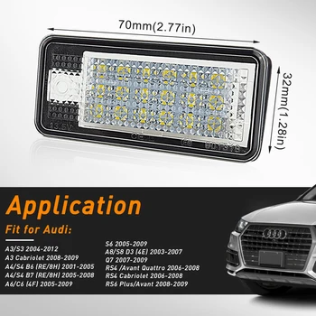 OXILAM 2stk Canbus 18 LED-Licens Nummer Plade Lys Lampe Til Audi A3 S3 A4 S4 A6 B6 S6 A8 og S8 S7 RS4 Bil Tilbehør Hale Lys