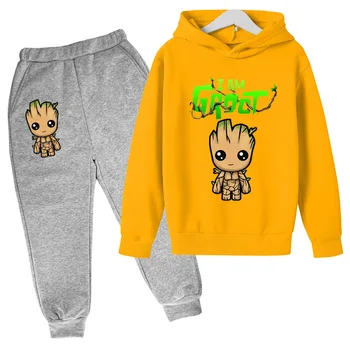 Søde Groot Hættetrøjer Børn Pullover Hoodie Sweatshirt Træningsdragt 2020 Casual Harajuku Hip Hop Streetwear Hoodie+Bukser 2stk Passer