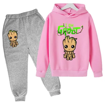 Søde Groot Hættetrøjer Børn Pullover Hoodie Sweatshirt Træningsdragt 2020 Casual Harajuku Hip Hop Streetwear Hoodie+Bukser 2stk Passer