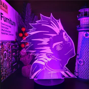 Haikyuu Bokuto LED Animationsfilm Lampe Tegneserie 3D Illusion Nightlights 7 Farve Skiftende bordlampe Til Indretning kids Fødselsdag Drop Gave