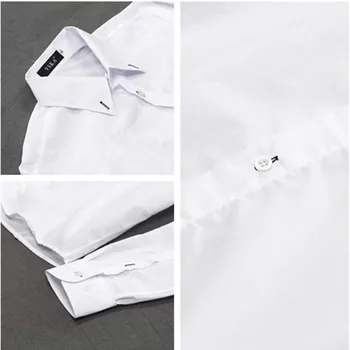 2020 Foråret Efteråret Mænd langærmet Skjorte Formelle Slim Fit Turn-down Krave Business Kjole Masculina Mandlige Bluse Shirt