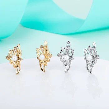 MAIKALE Mode Design Blomst Stud Øreringe med Perle CZ Geometriske Guld med Cubic Zirconia Øreringe til Kvinder Smykker Gaver