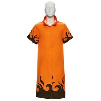Anime Naruto Cosplay Costume 4th Yondaime Hokage, Namikaze Minato Hood Naruto Frakke + Protector Halloween Dress up