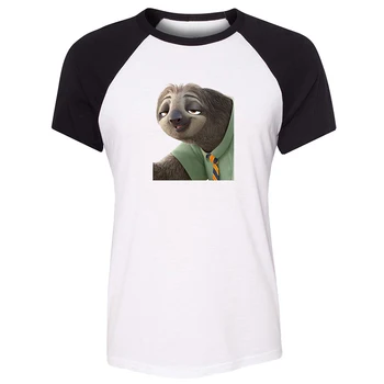 Tre-tåede Sloth Cottontail Kanin Shakira får Gazella Design Dame Damer Udskrivning T-shirt Graphic Tee Shirt i Bomuld t-shirts