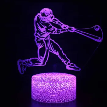 Sport-serien ishockey tema 3D-Lampe LED nat lys 7 farveskift Touch Humør Lampe Julegave Dropshippping
