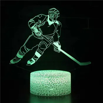 Sport-serien ishockey tema 3D-Lampe LED nat lys 7 farveskift Touch Humør Lampe Julegave Dropshippping